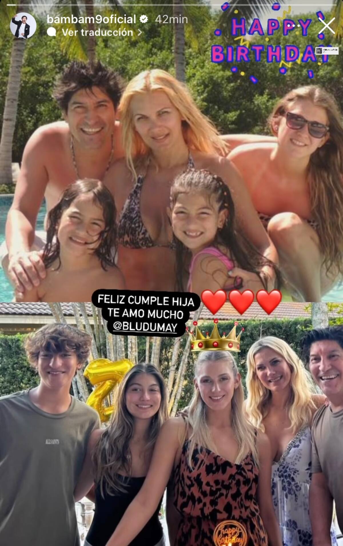 El mensaje de Iván Zamorano para Blu Dumay. Foto: Instagram.