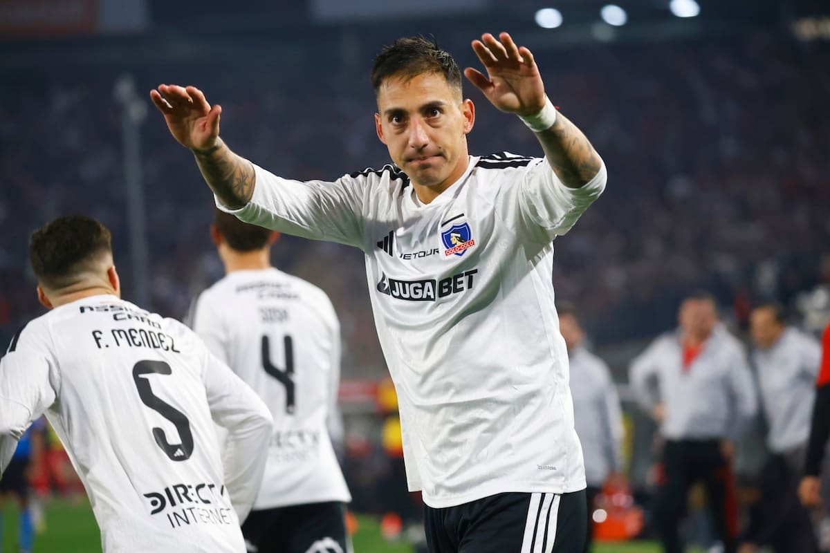 El delantero celebrando su gol ante Ñublense. Foto: ATON.
