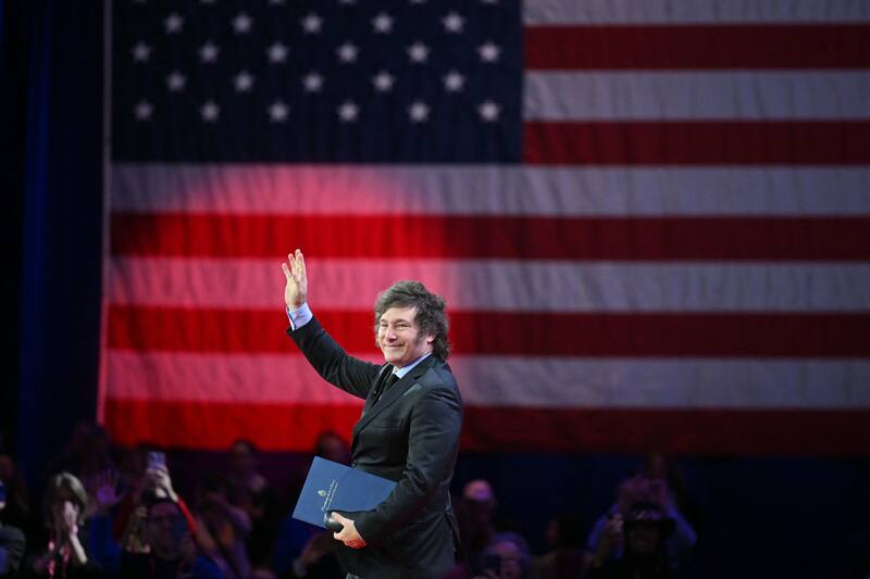 El presidente de Argentina, Javier Milei, durante la Conferencia de Acción Política Conservadora (CPAC)