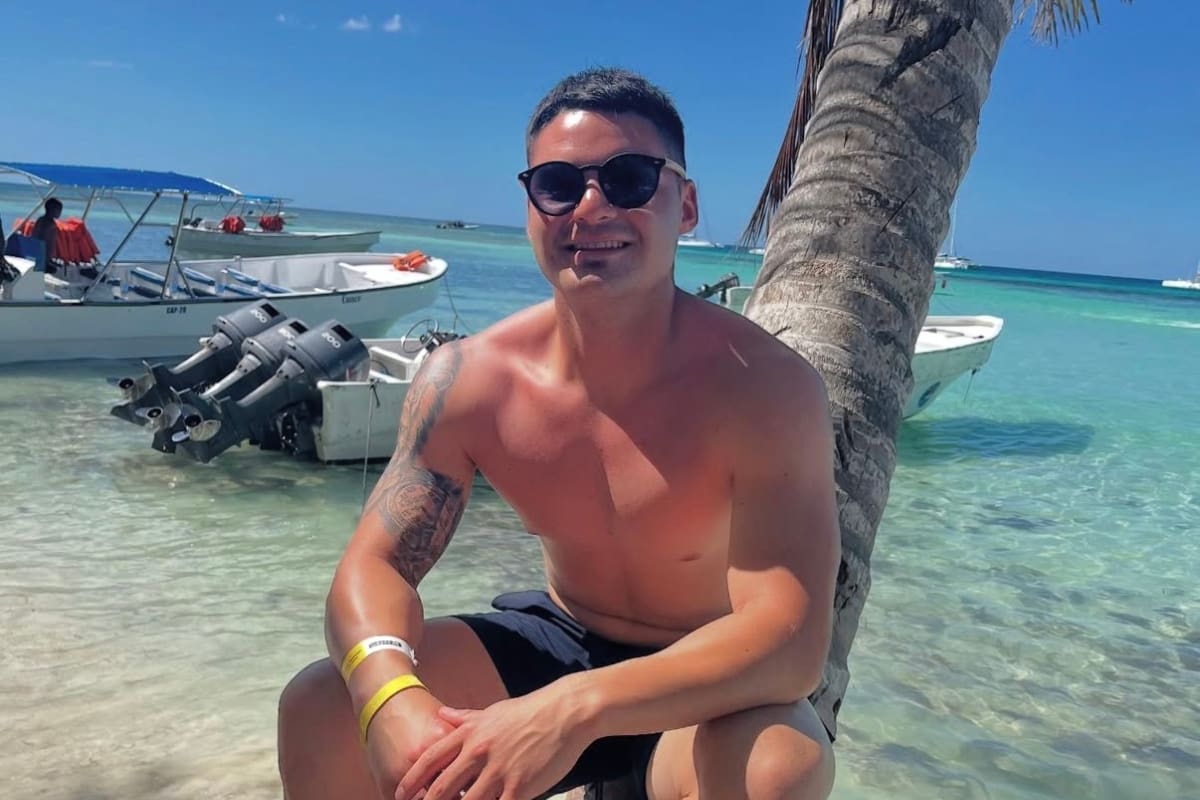 El delantero de Trasandino en sus vacaciones: Foto: Instagram.