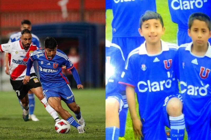 Jeison Fuentealba en la actualidad y a los 9 años.