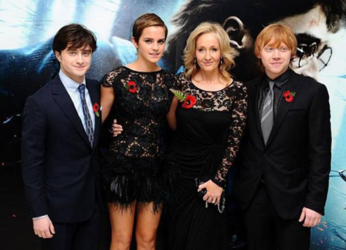 junto a parte del elenco de "Harry Potter"