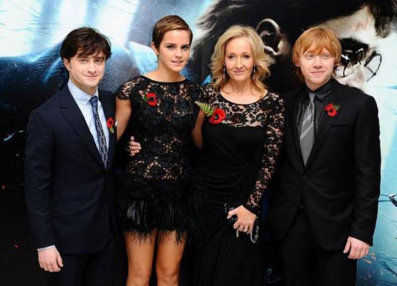 junto a parte del elenco de "Harry Potter"
