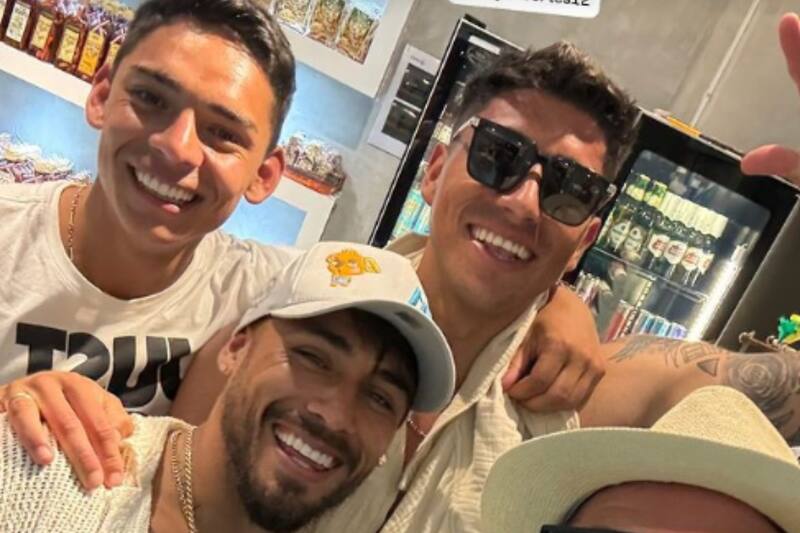 Brayan Cortés junto a Joan Cruz y Marcos Bolados en sus vacaciones en República Dominicana