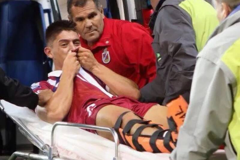 Joaquín Montecinos y su lesión en Deportes La Serena en 2016.