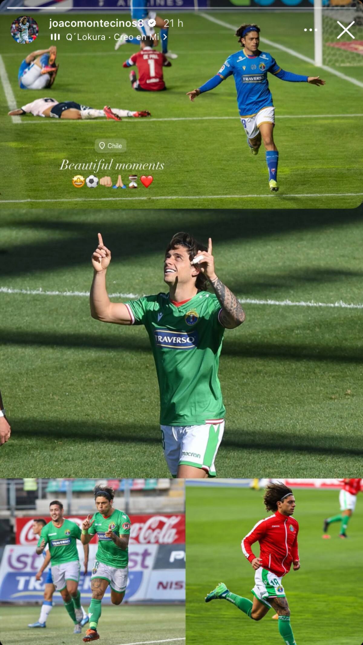 Joaquín Montecinos y su historia en Instagram.