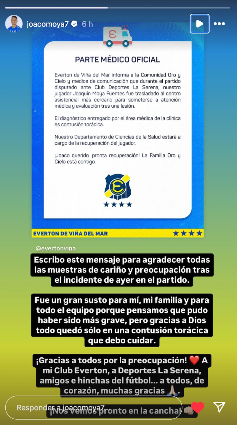El volante sufrió una contusión torácica.
