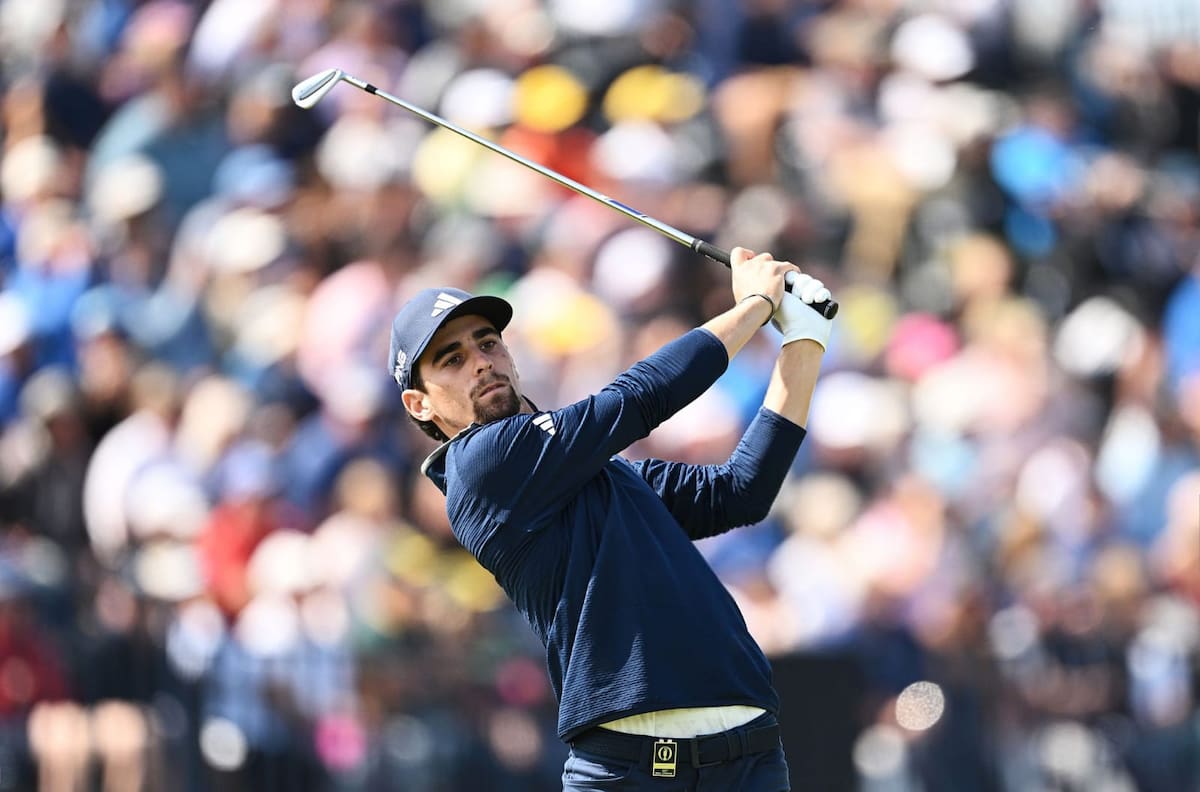 Joaquín Niemann y un pésimo arranque en el The Open de golf