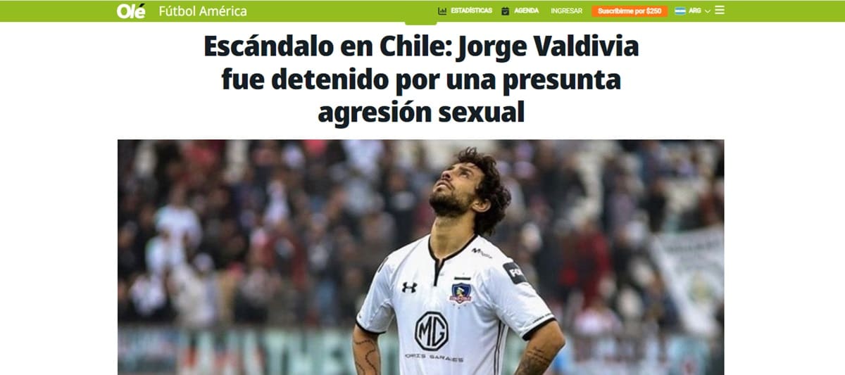 El caso de Jorge Valdivia genera repercusión a nivel mundial.