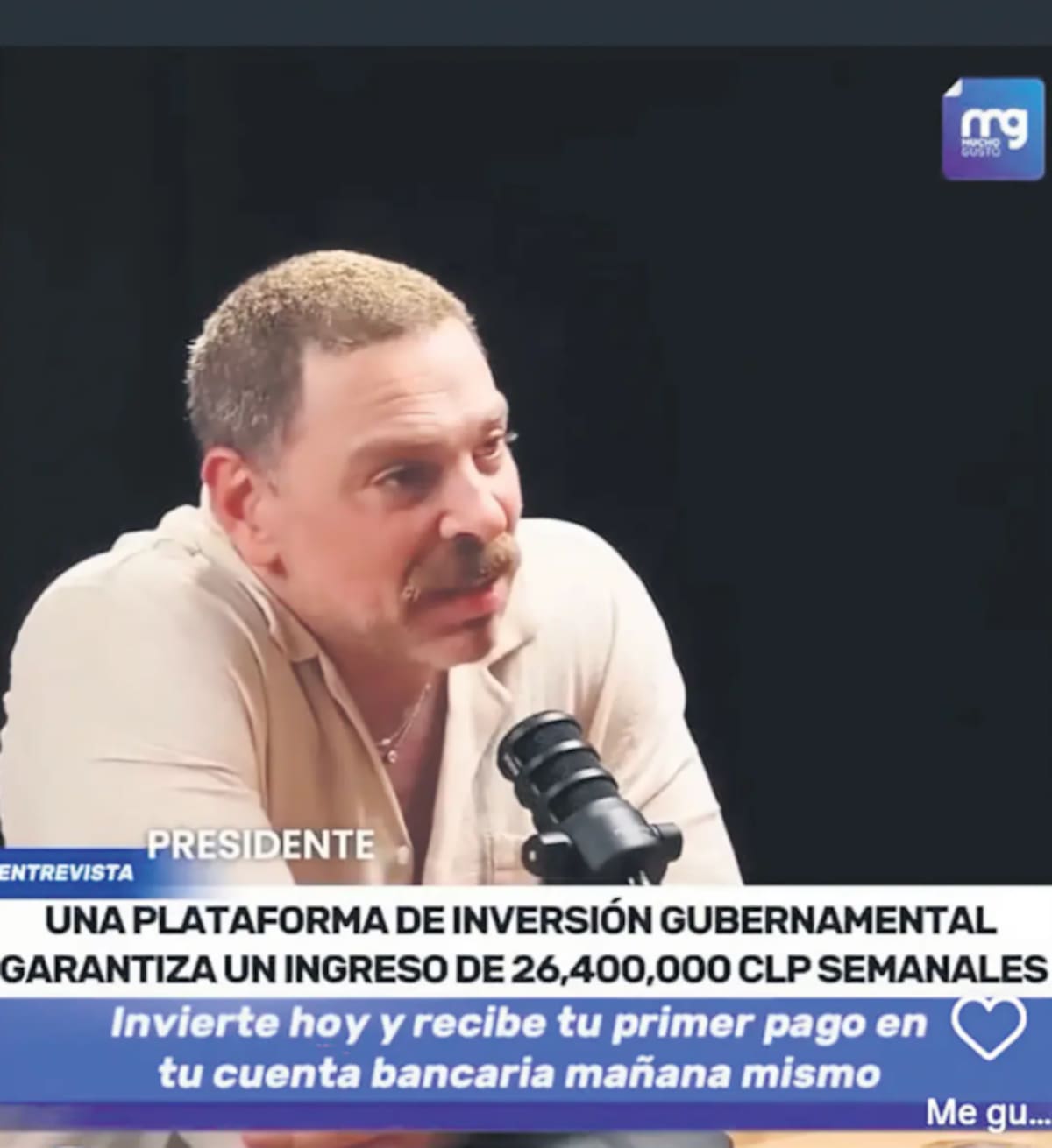 Así luce la estafa que utiliza al periodista como rostro.