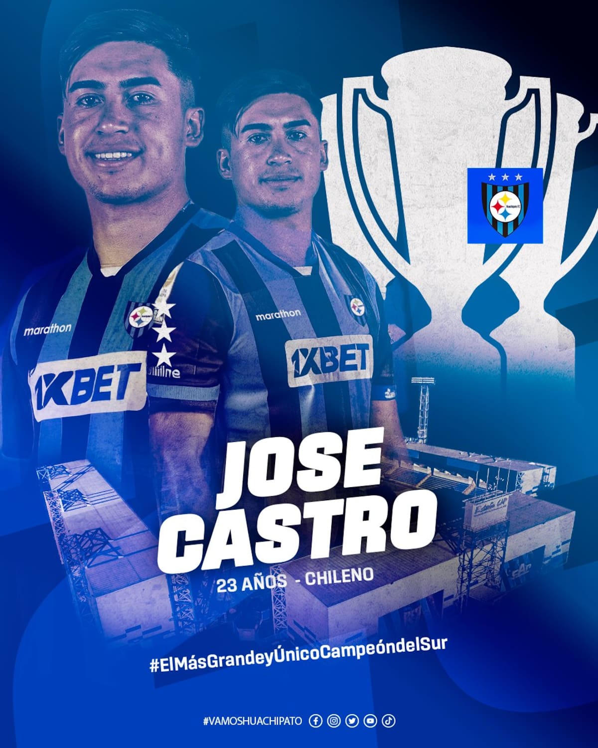 Fue oficializado en Huachipato.