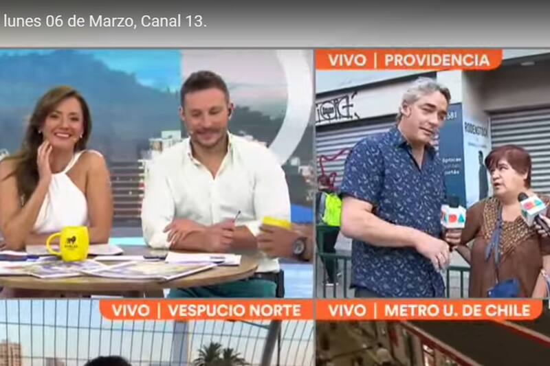 Doña Jaqueline entrevistanto a Priscilla Vargas por el beso en la gala de Viña 2023