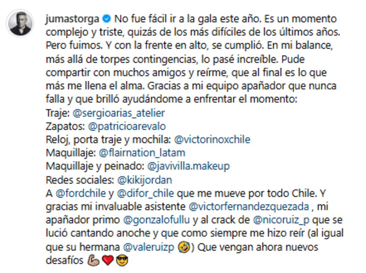 Este fue el mensaje del profesional en Instagram.