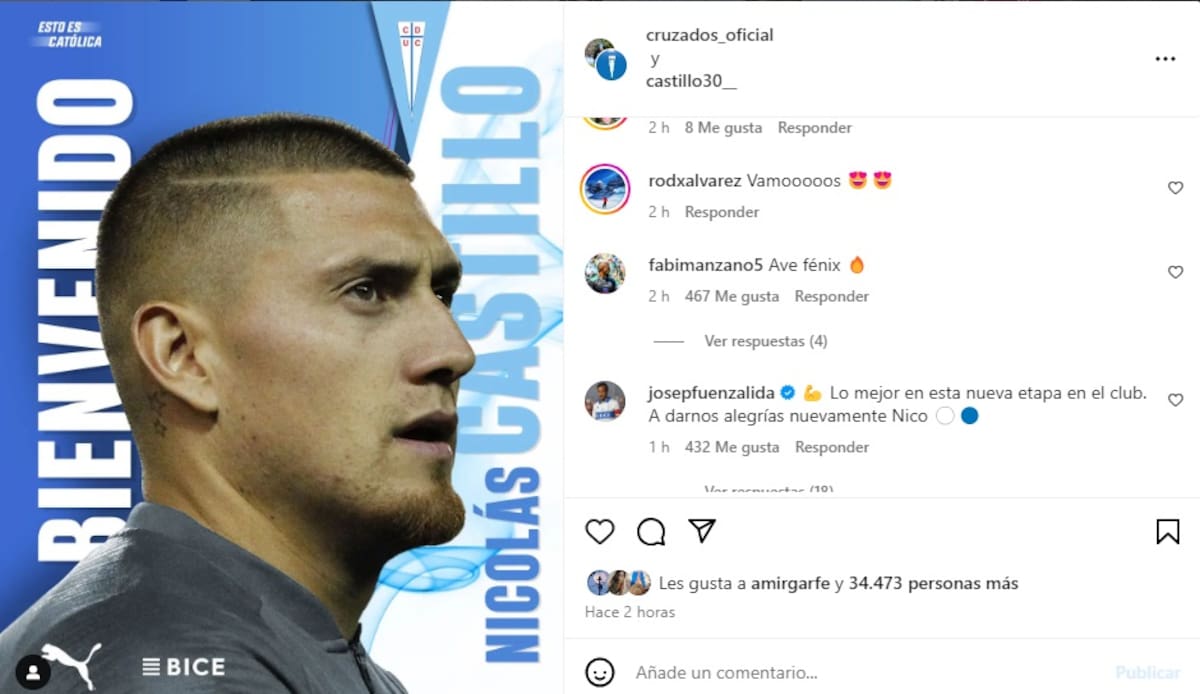 felicitó a Nicolás Castillo en la publicación de la UC.