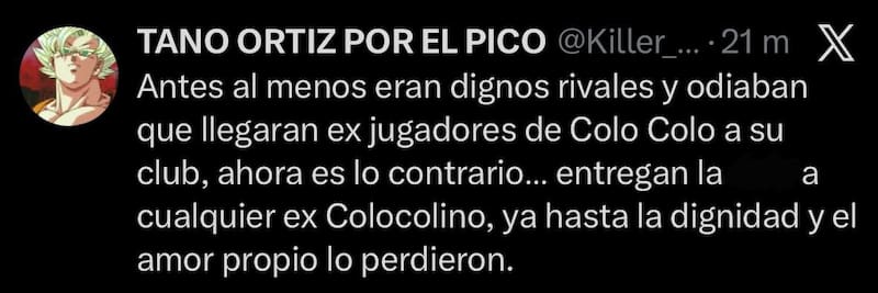 Hinchas de Colo Colo reaccionaron a la llegada de Juan Martín Lucero a Universidad de Chile.