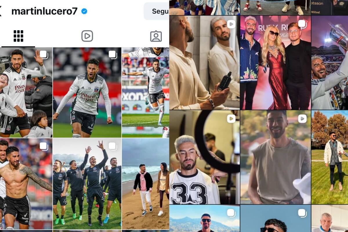 Antes y después de su feed colocolino en Instagram.