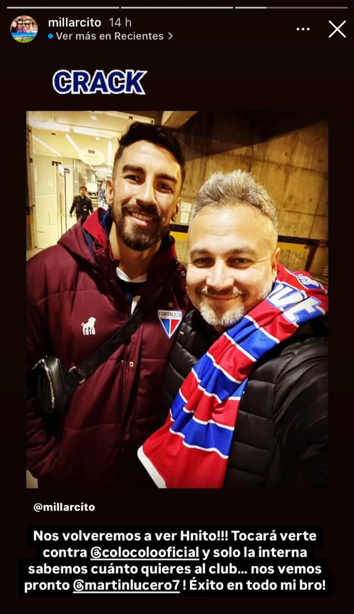 El Gato recibió un especial mensaje de un amigo chileno.