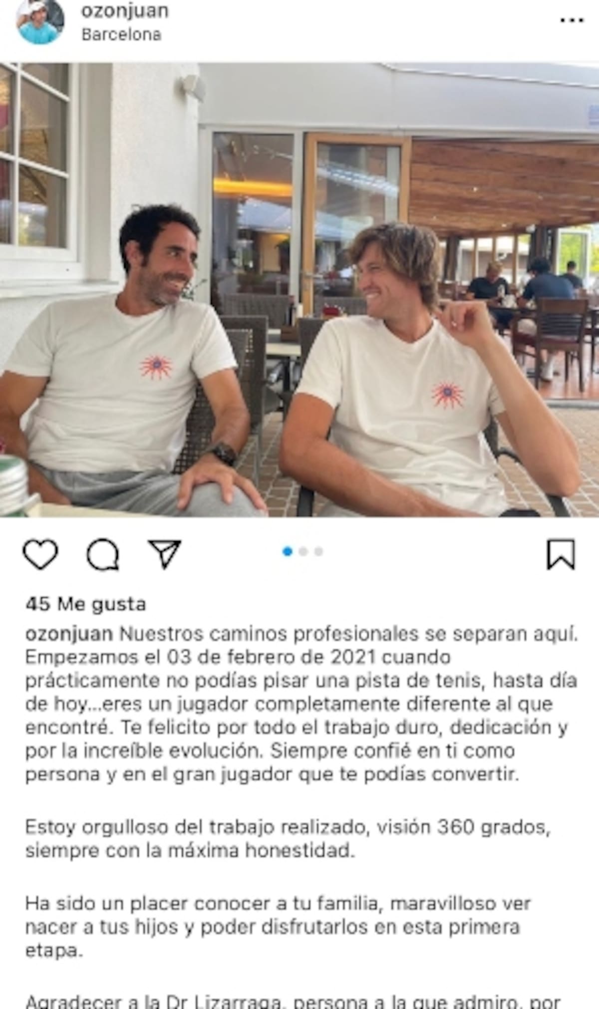 el técnico de Jarry eligió Instagram para anunciar la despedida.