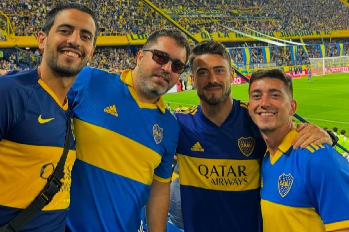 Juan Pablo Gómez aprovechó sus vacaciones para ir a ver a Boca Juniors.