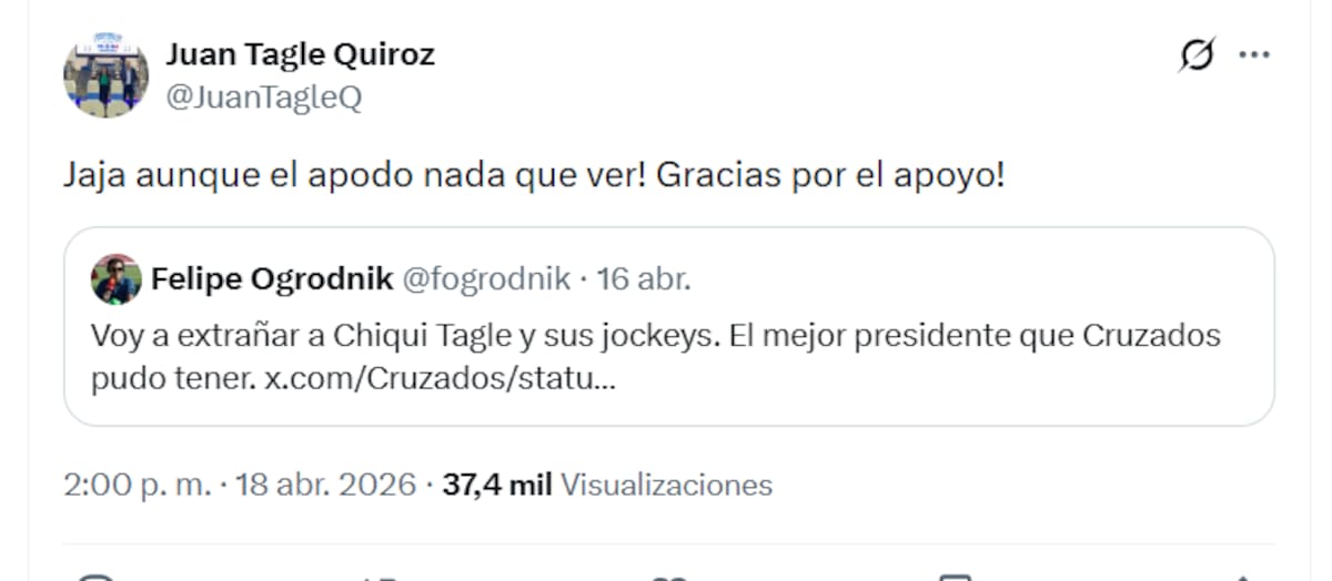 La reacción del dirigente de la UC.