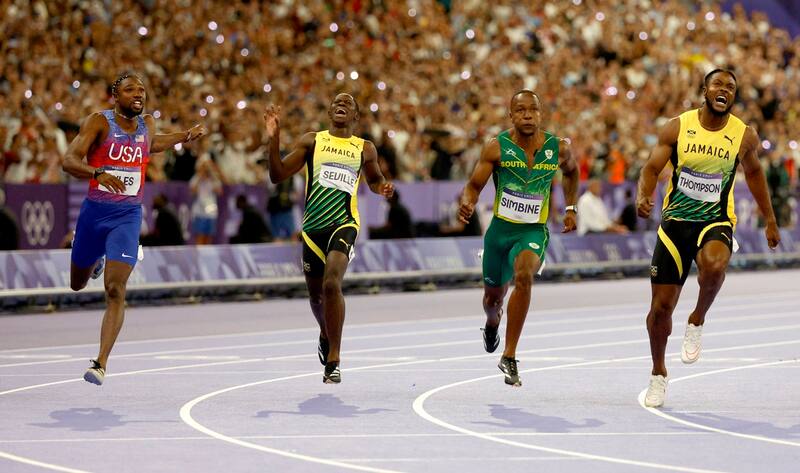 Noah Lyles ganó los 100 metros planos en París 2024. EFE