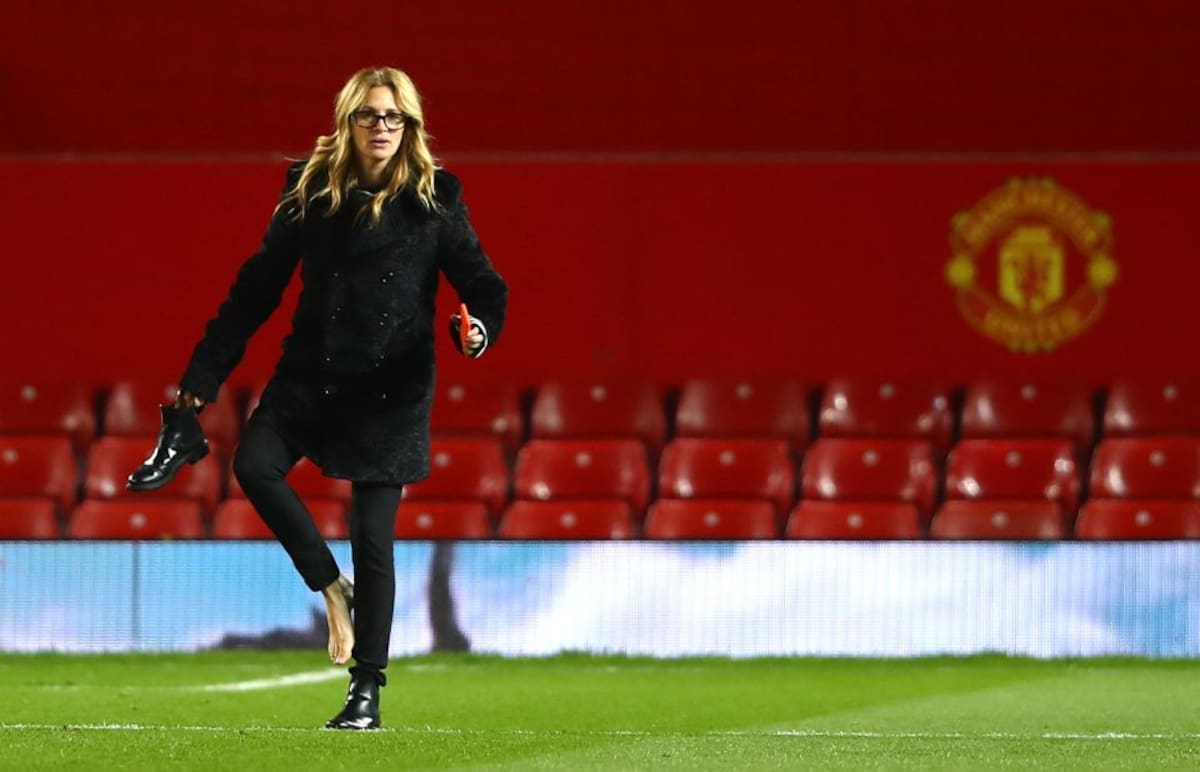 La actriz estadounidense visitó las instalaciones del United en 2016.