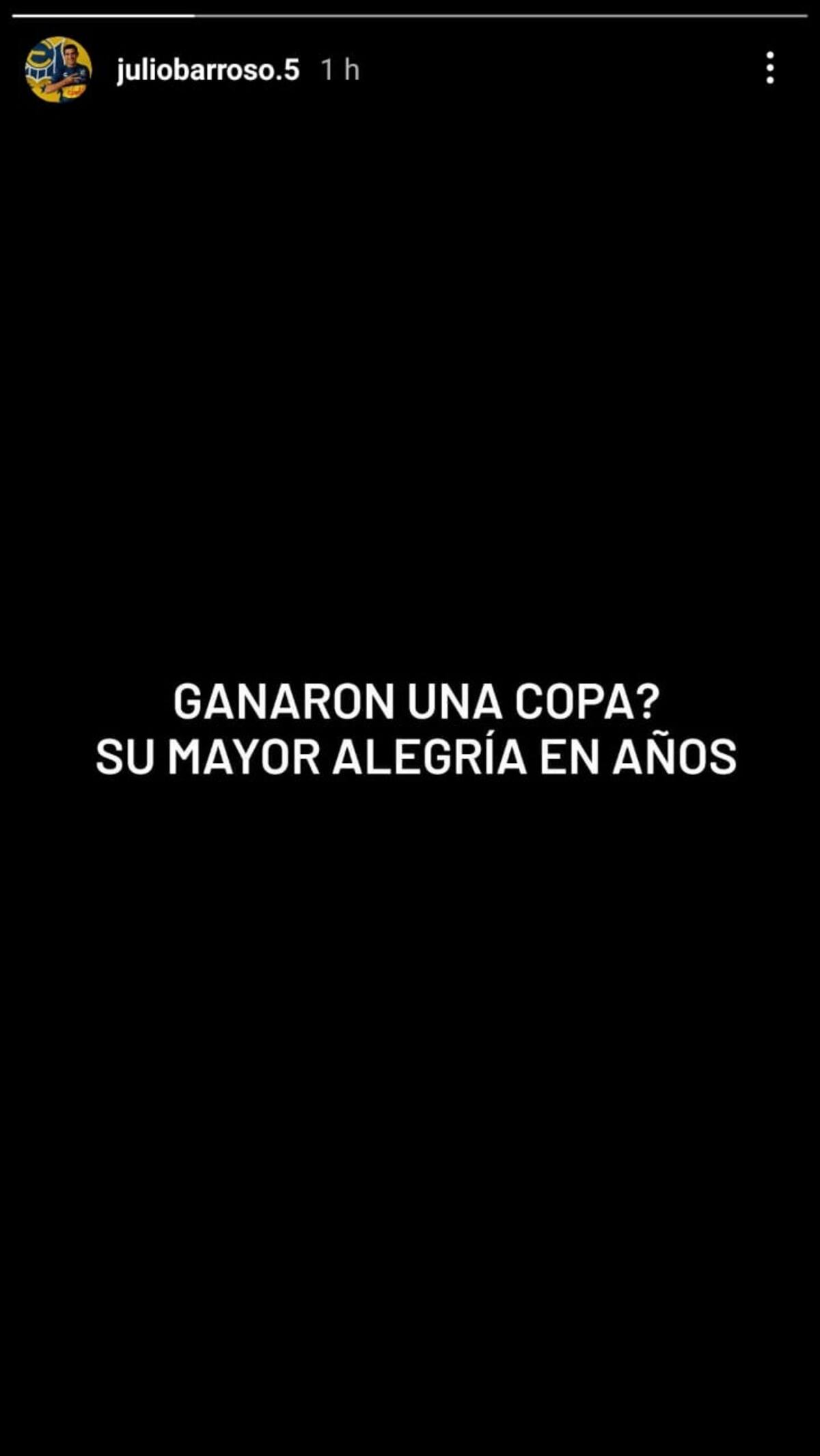 La publicación de Julio Barroso tras el Superclásico.