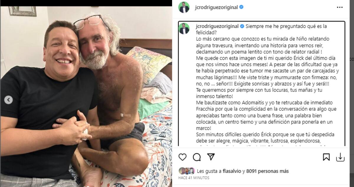 Julio César Rodríguez y su despedida a Erick Pohlhammer