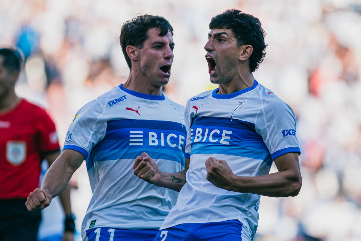 El argentino celebrando su gol en la UC. Foto: Felipe Escobedo/En Cancha