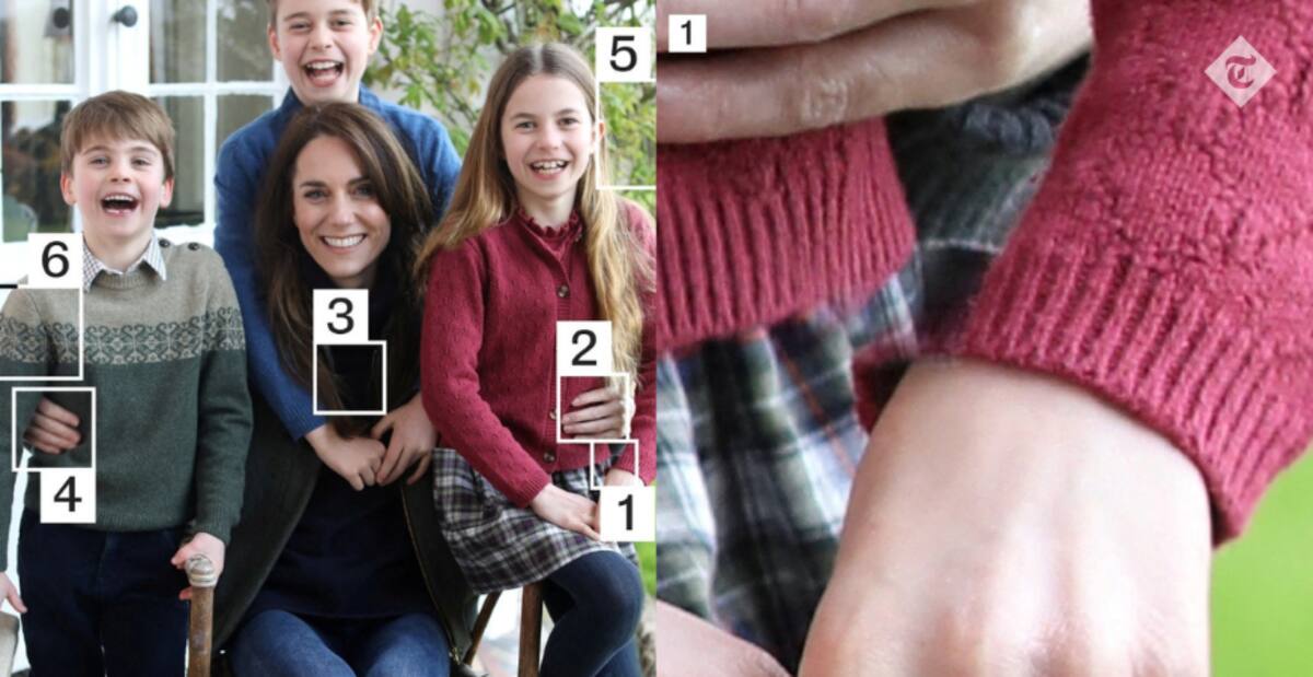 Kate Middleton y las diversas ediciones de la foto real.