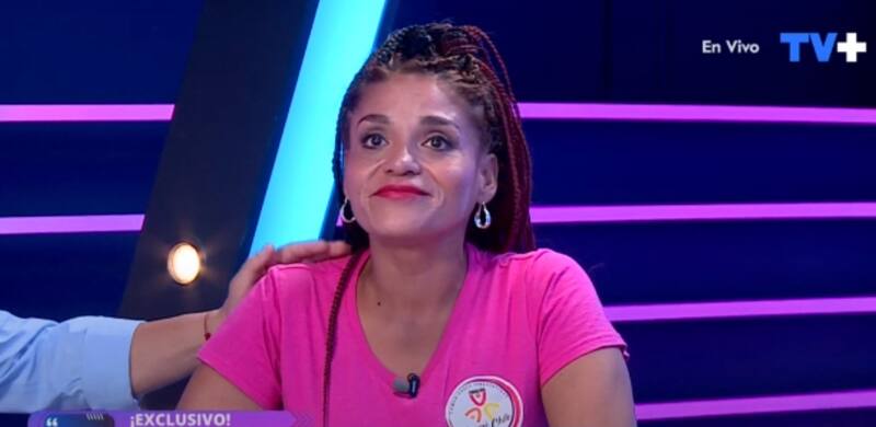 Kathy Orellana se emociona al hablar de su hijo. Créditos: TV+.