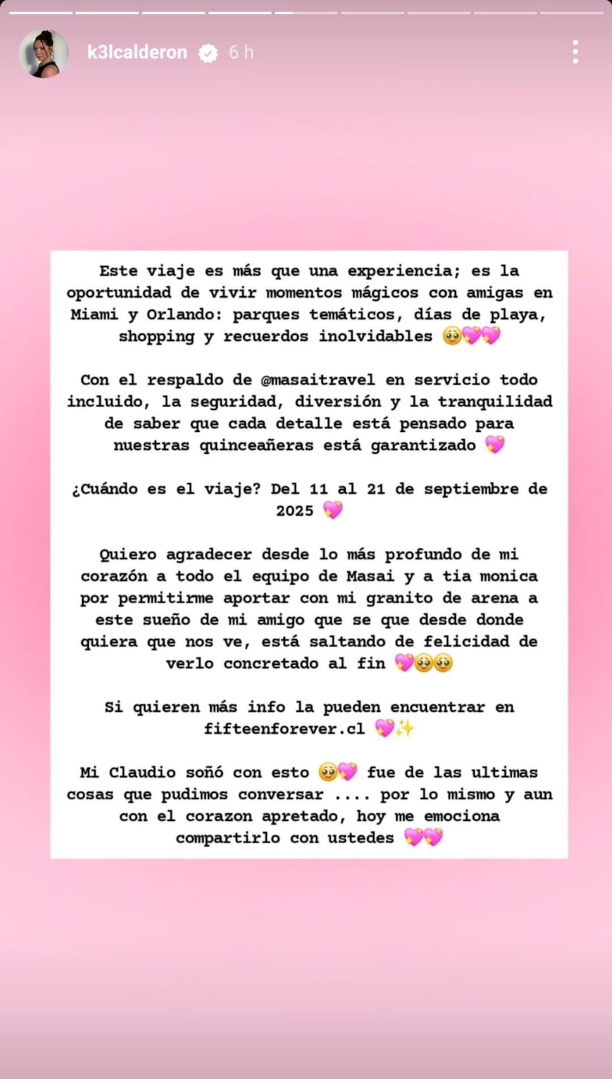 le agradece a los que apoyaron el proyecto.