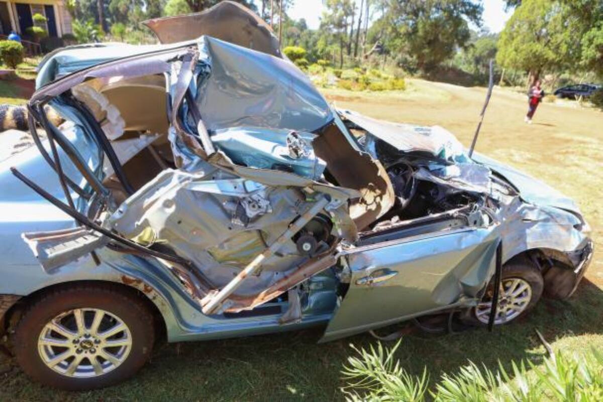 Así quedó el auto de Kelvin Kiptum (Foto: EFE)