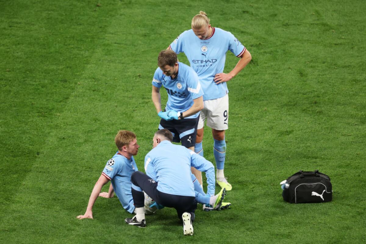 El belga debió abandonar la final de la Champions league a los 36 minutos de partido.