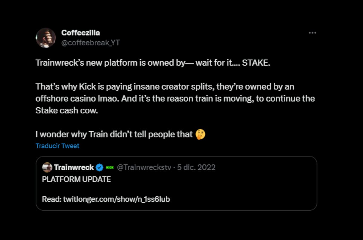 Coffeezilla exponiendo a Kick y Stake. Créditos: Pantallazo Twitter.