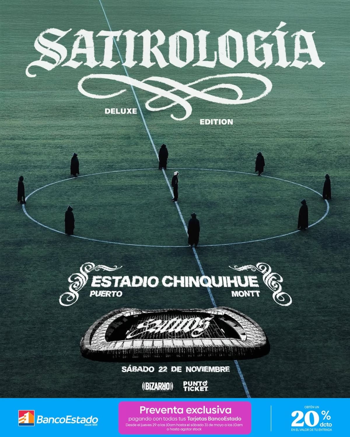 El concierto del artista tendrá beneficios para clientes de Banco Estado.