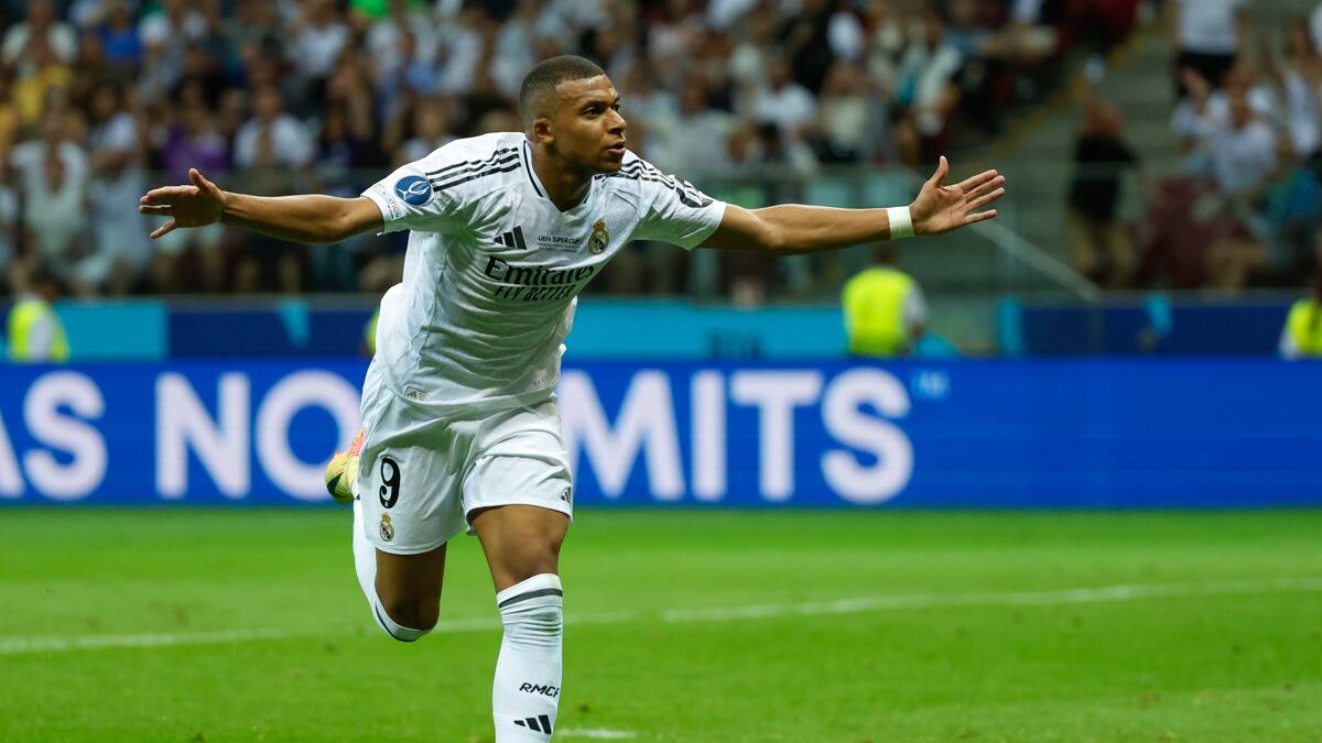 VIDEO | ¿Cuál presión? Mbappé marcó su primer gol con Real Madrid en la Supercopa de Europa