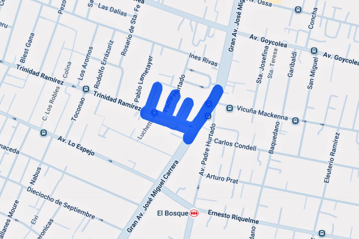 La interrupción se hará cerca de la estación El Bosque. Créditos: Enel.