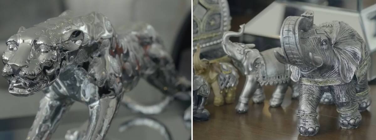 Figuras que decoran el hogar de Carla Ochoa. Créditos: Captura CHV