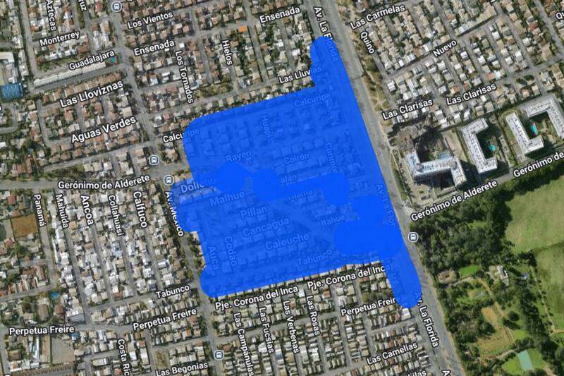 Sector afectado por el corte de luz.