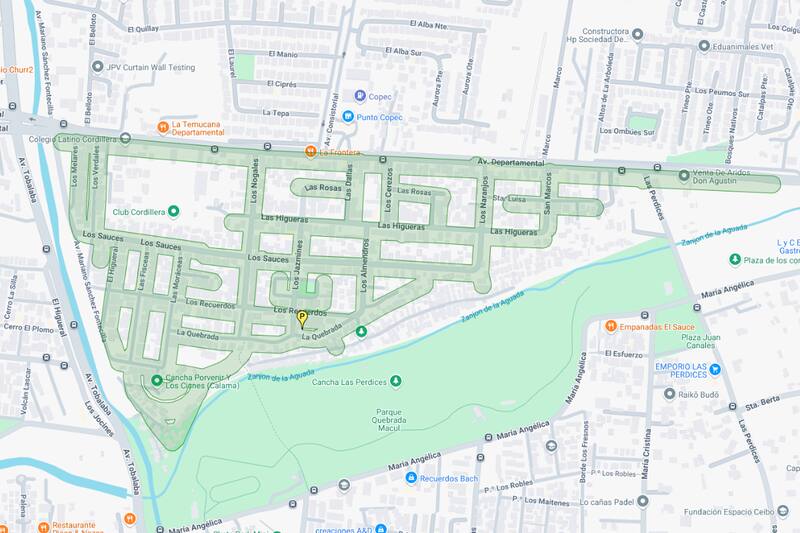 Sector afectado por el corte de agua.