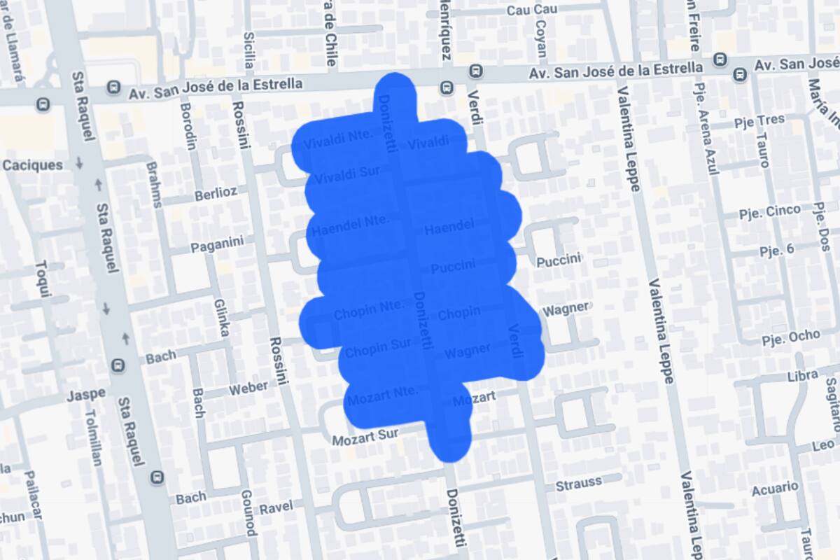 Sector afectado por el corte de luz.