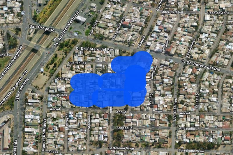 Sector afectado por el corte de luz.