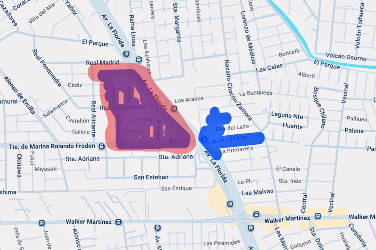 El sector sufrirá una interrupción que durará hasta 8 horas (Azul). Créditos: Enel.