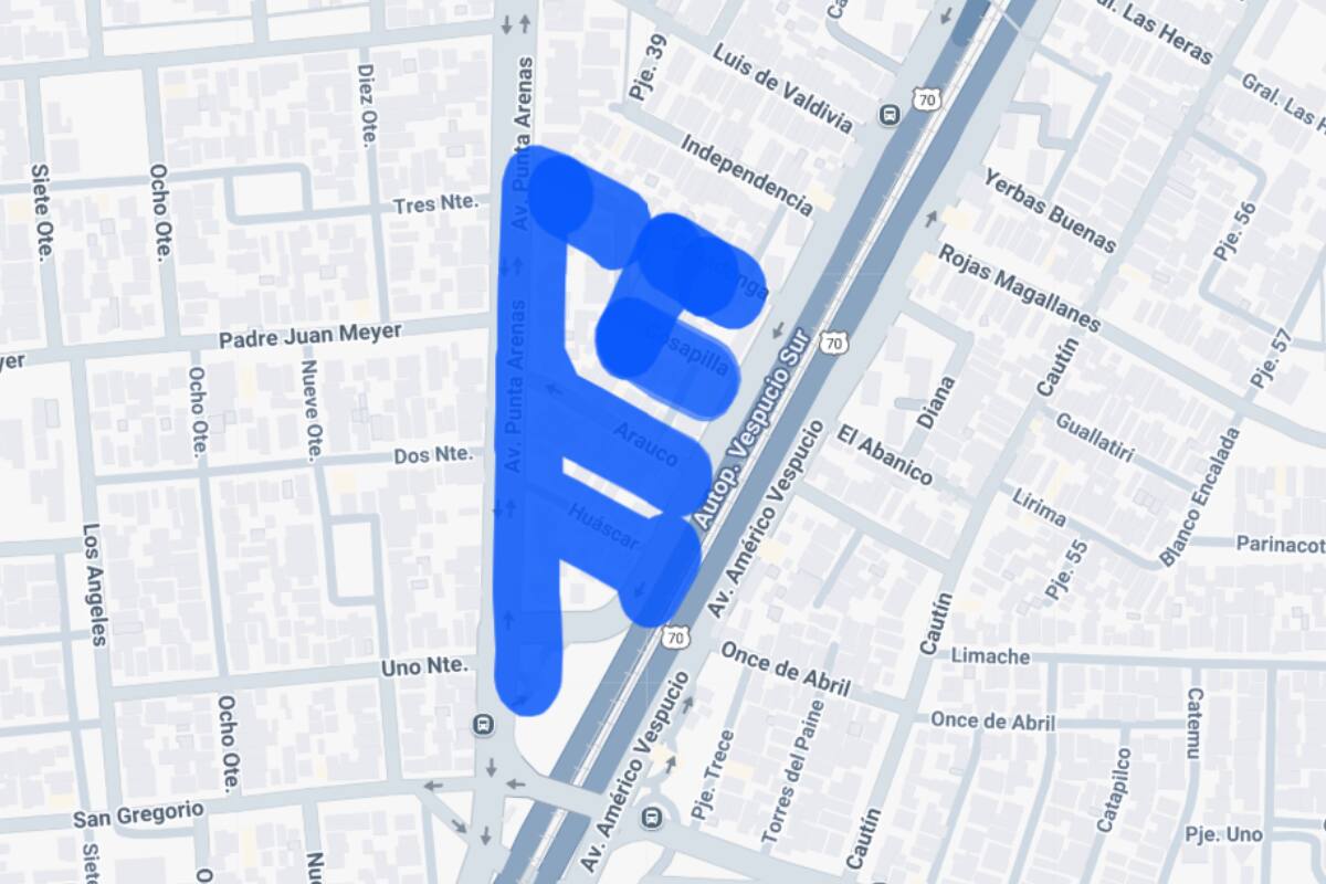 Sector afectado por el corte de luz.