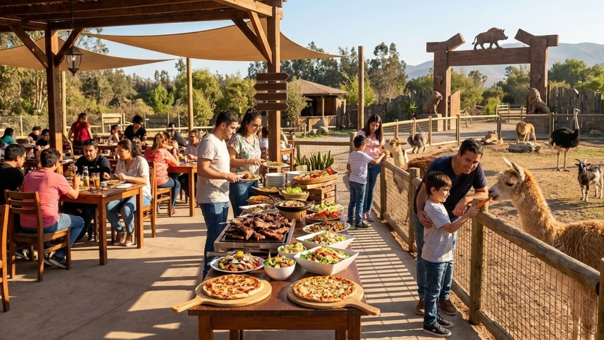 Tenedor libre ilimitado con zoológico incluido: El imperdible panorama que conquista a niños y adultos en la Región Metropolitana