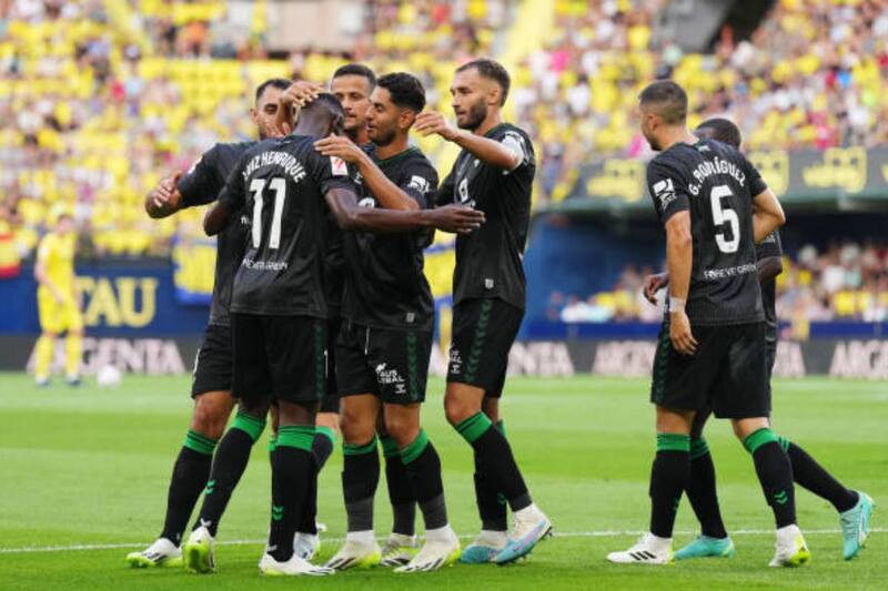 El Real Betis celebrando una victoria en La Liga.