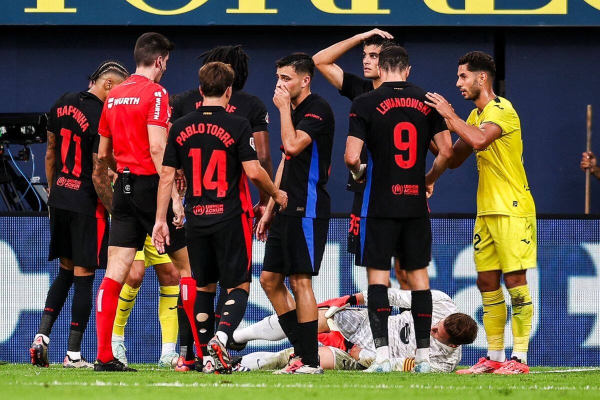El arquero del Barcelona Marc-André ter Stegen sufrió una gravísima lesión en el partido ante Villarreal. Foto: Barca Twitter.
