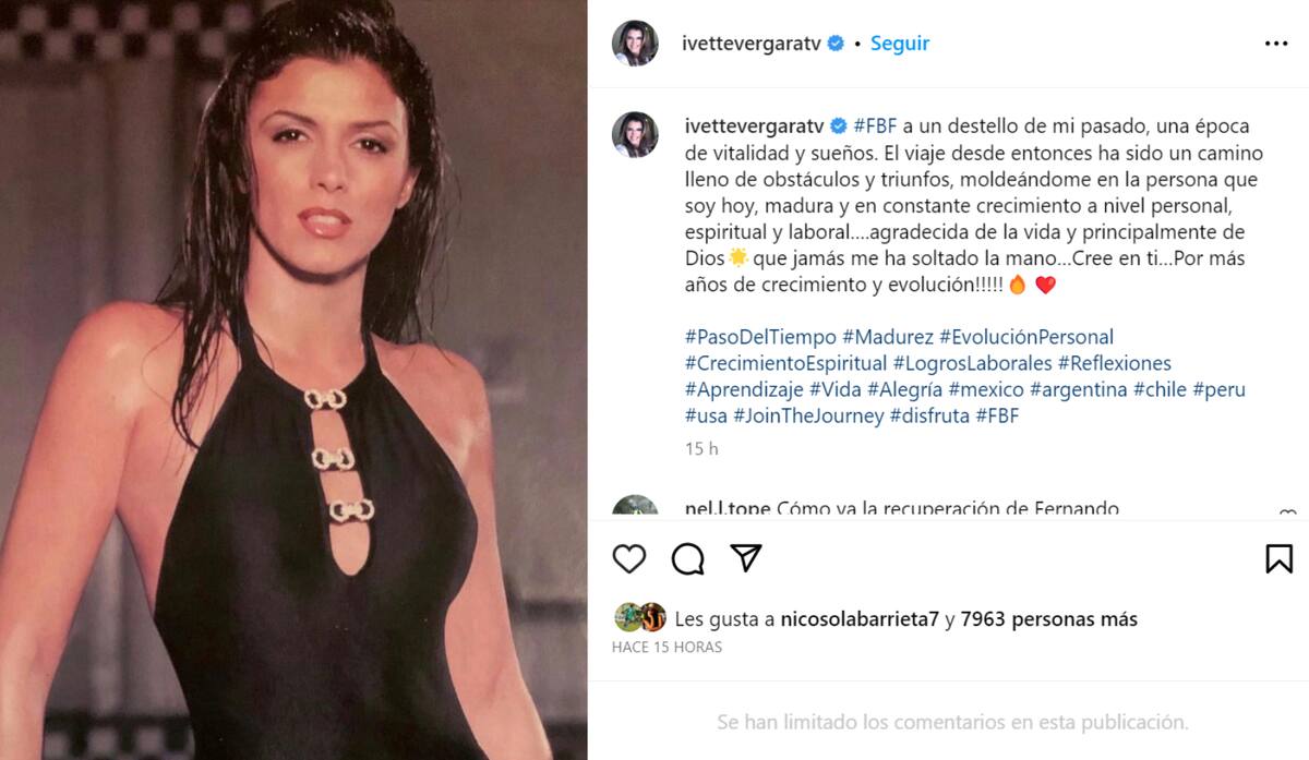Publicación de Instagram de Ivette Vergara
