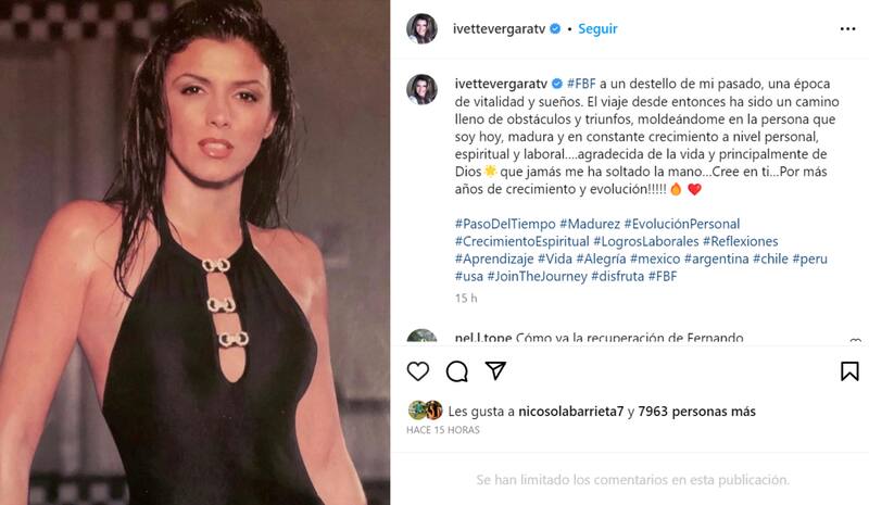 Publicación de Instagram de Ivette Vergara